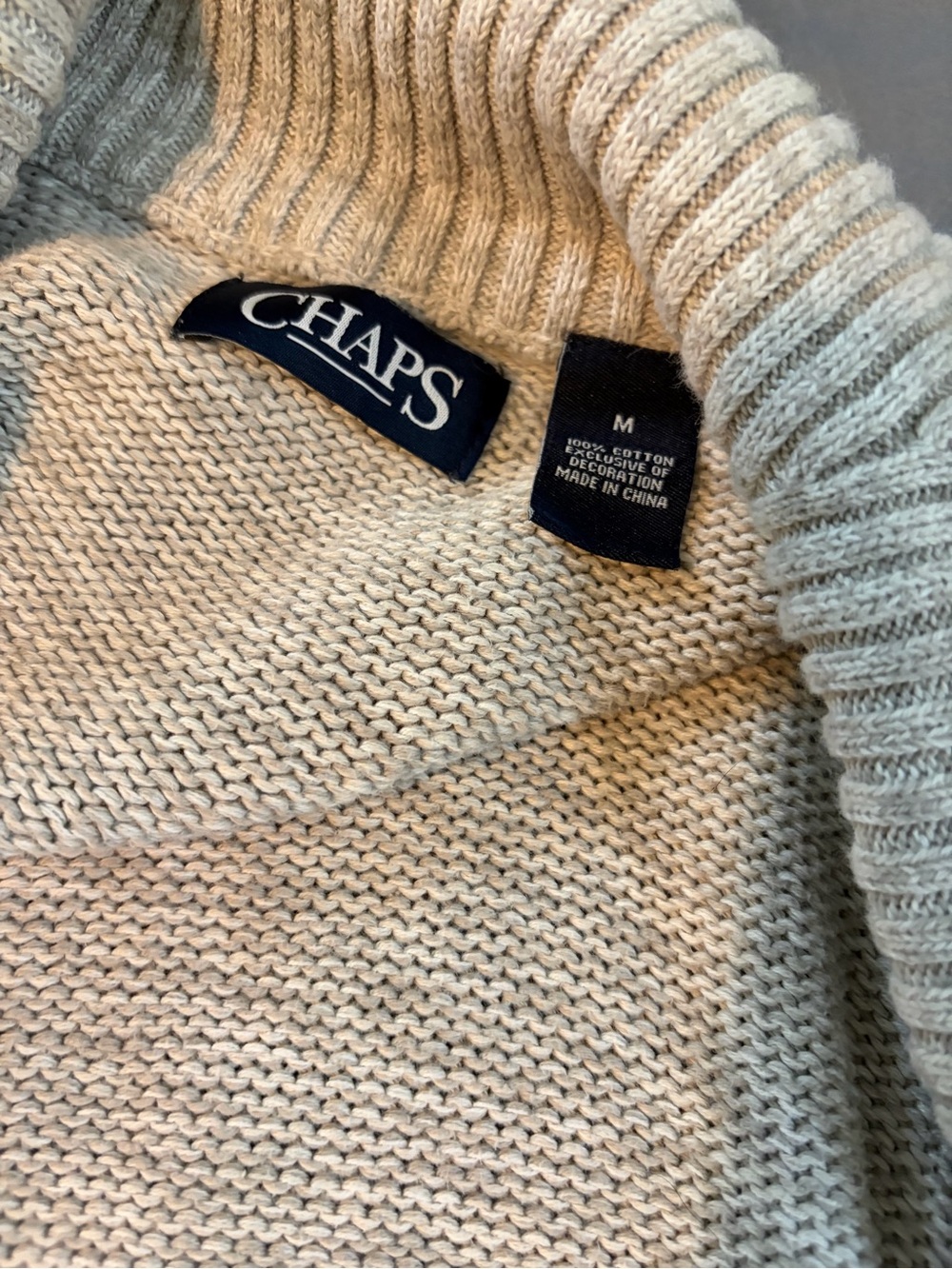 Chaps Men's Beige Turtleneck Sweater